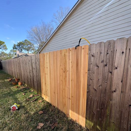 New section spliced into old fence