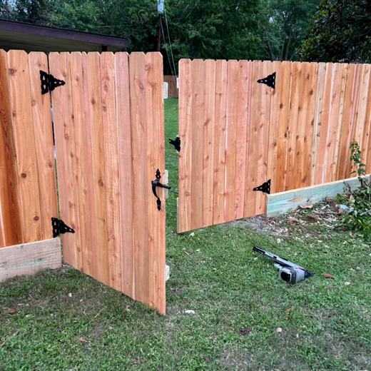 Double cedar gates