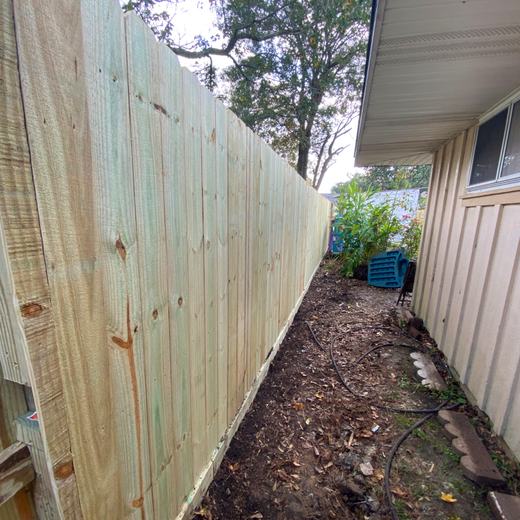 Narrow side yard run