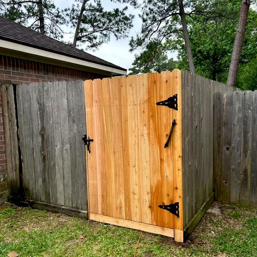 Corner gate, old line beside it