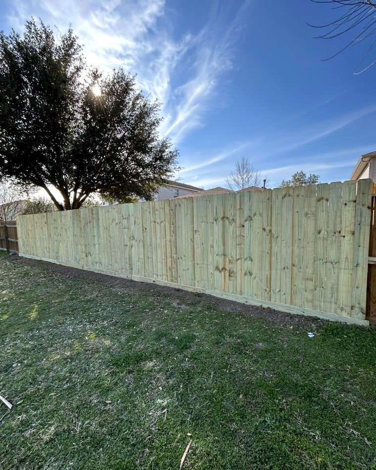 New pine privacy fence after replacement